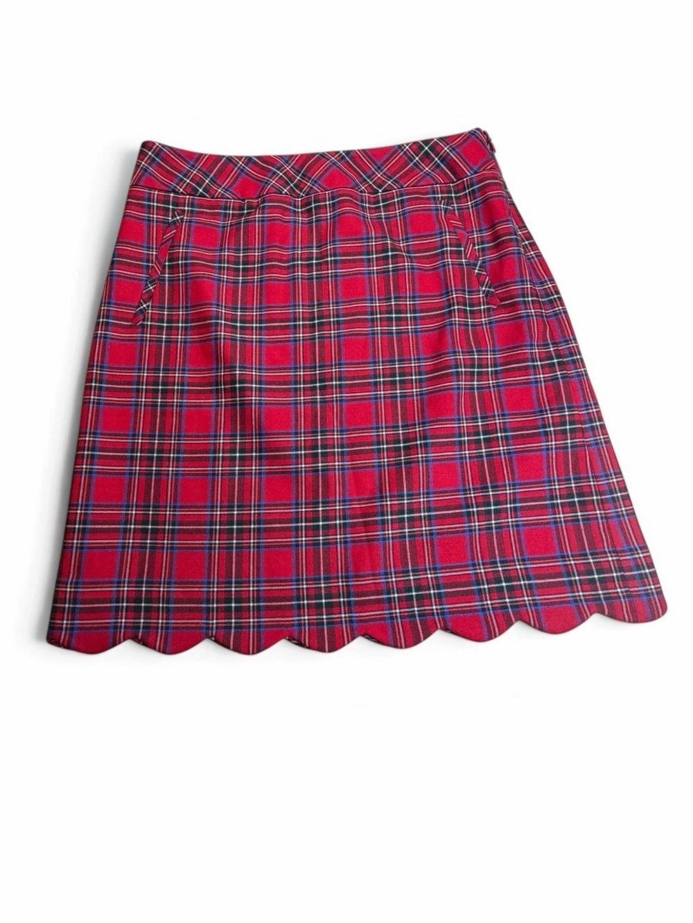 Sz 6 Talbots Tartan Scalloped Plaid A-line Skirt